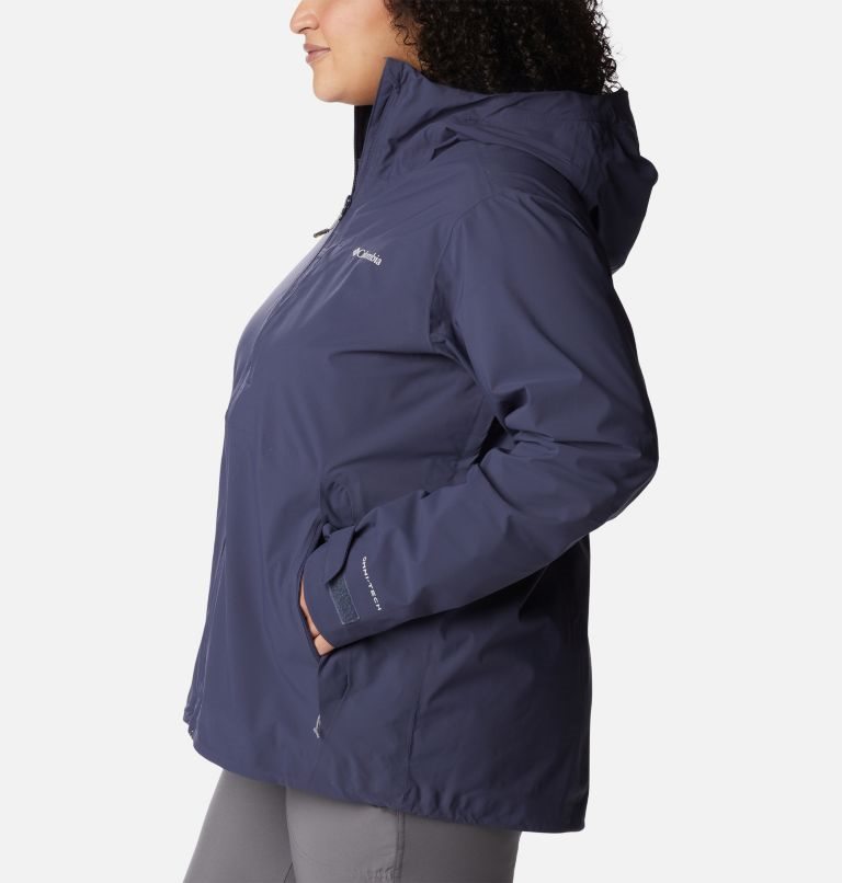 Women's Columbia Omni-Tech Ampli-Dry Shell Jackets Navy | Plus Size CA-I86L4